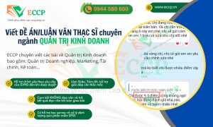 Viết Đề Án/Luận Văn Thạc Sĩ Chuyên Ngành Quản Trị Kinh Doanh tại ECCP