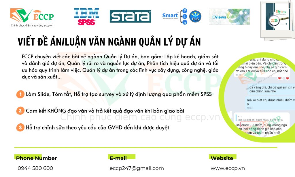 Viết Đề Án/Luận Văn Thạc Sĩ Ngành Quản Lý Dự Án tại ECCP