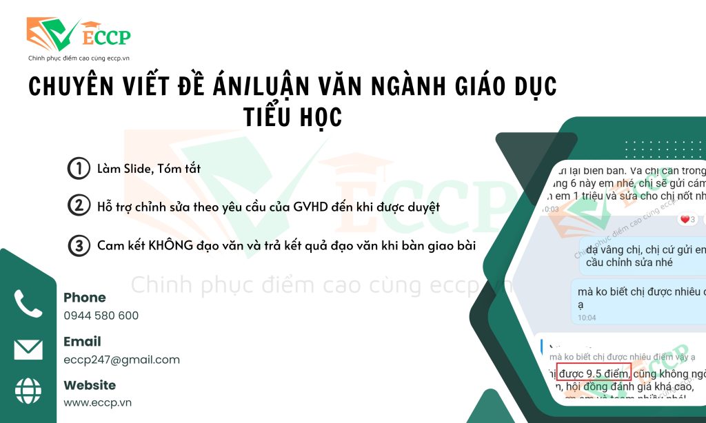 Chuyên Viết Đề Án, Luận Văn Ngành Giáo Dục Tiểu Học – Uy Tín, Chất Lượng Tại ECCP